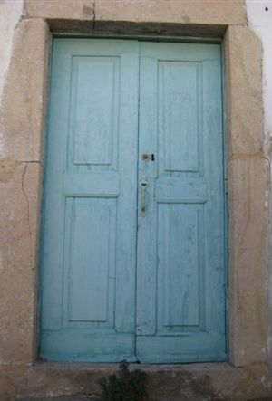 a blue door